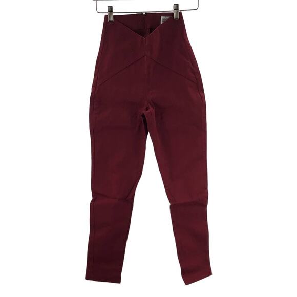 UNIQUE VINTAGE S 4 burgundy high waist pin tuck retro style jeans NWT B81 - Picture 1 of 8